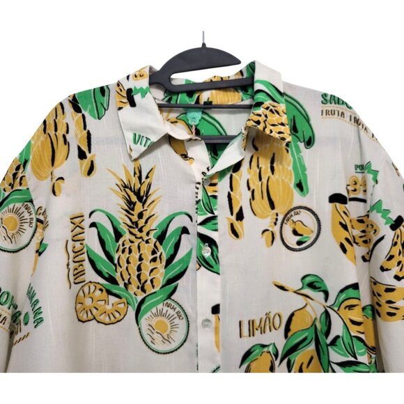 FARM Rio Cream Banana Print Casual Button Down Shirt - Picture 4 of 13